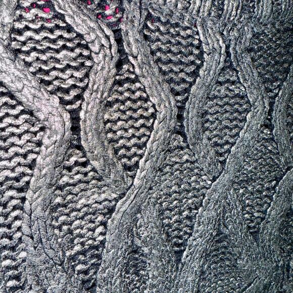 Narcisco Rodriguez For Design Nation XS Metallic Silver and Black Sweater - Picture 3 of 9
